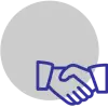 Icône de main serrant les mains